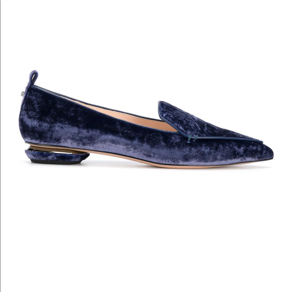 NICHOLAS KIRKWOOD Blue Velvet Beya Loafers